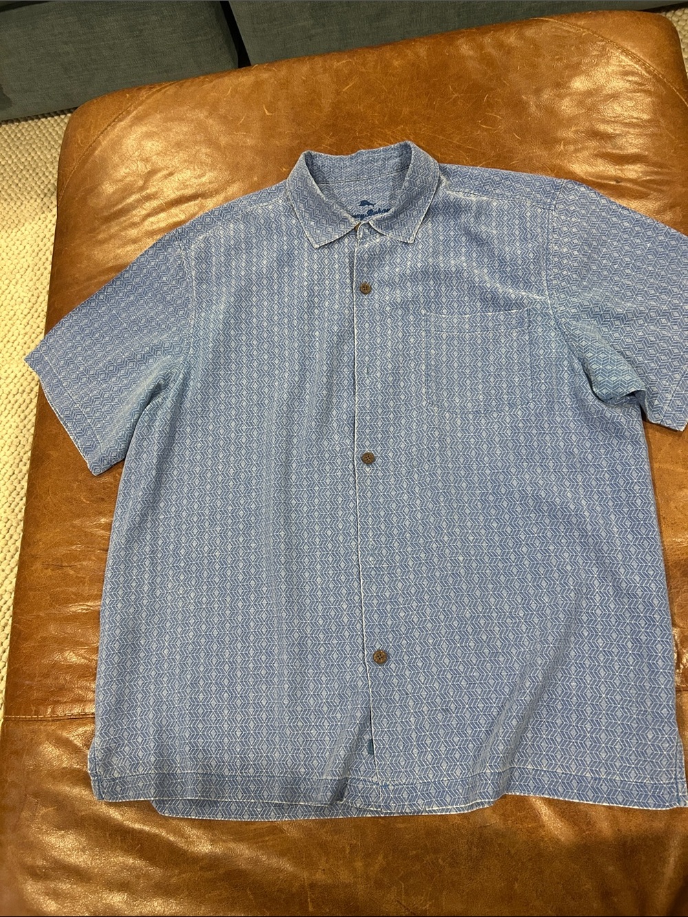 Tommy Bahama Light Blue Short Sleeve Camp Shirt